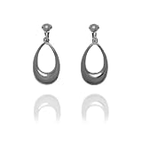 Rodney Holman Gunmetal Teardrop Clip On Hoop Earrings