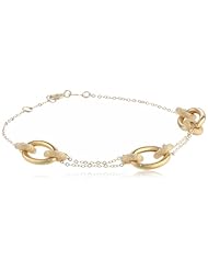 14K Yellow Gold Oval and Circles Bracelet, 7.25"