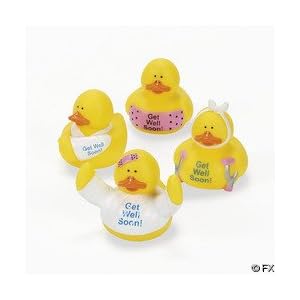 One Dozen (12) Get Well Soon Rubber Ducks