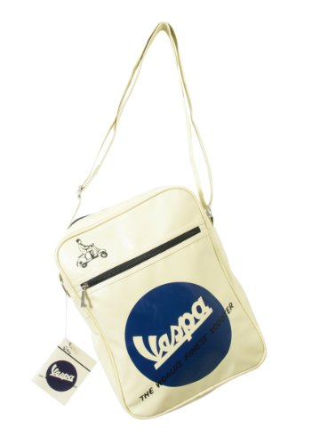 Vespa Tasche in beige mit rundem Logo blau