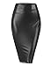 Doublju Women Slim Fit Faux Leather Pencil Midi Skirt