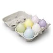 Egg Shaped Set of 6 Candles in Egg Crate