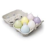 Egg Shaped Set of 6 Candles in Egg Crate