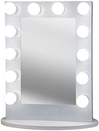 LittleBlack Cosmetics Hollywood Lighted Makeup Vanity Mirror with LED Lights and Dimmer - Glossy White