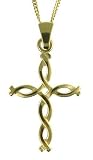 9ct Yellow Gold Ladies Celtic Cross 18 Curb