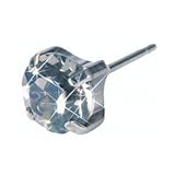6mm Tiffany Round Black Diamond Studs Nickel Free Earrings