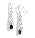 Jewelry : Sterling Silver Celtic Knot and Genuine Blue Sapphire Hook Earrings