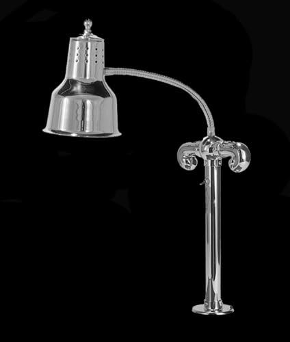 Hanson Brass SL/FM/CH Single Bulb Heat Lamp for Mounting to Counter/Carving Board, Polished Stainless Steel
