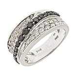 Black and White diamond ring with 14k white gold (1.5 cttw)