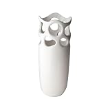 Lazy Susan Perforated Porcelain Bud Vase, White