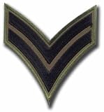 Set of (2) CORPORAL Chevron Military Uniform Patch Subdued Style Iron On Patches