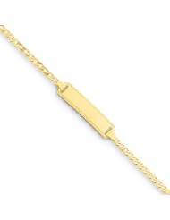14k 6in Engraveable Curb Link Baby/Child ID Bracelet Length 6"