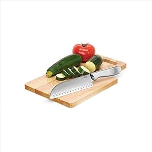 7 Stainless Santoku Knife with Cutting Board Set by 