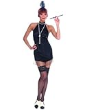 IMAGE OF 20s Flapper Black Adult Medium Retro Costume 20's Speakeasy Moll Dress Party Outfit 1920s 1920's