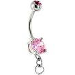 Pink Cubic Zirconia Add on Charm Belly Ring