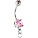Pink Cubic Zirconia Add on Charm Belly Ring