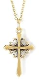 22k Gold Plated Pewter French Cross Pendant by Bob Siemon, 18