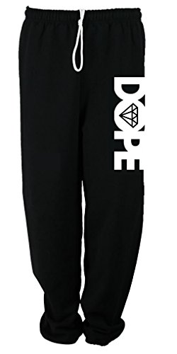 White Dope Diamond Unisex Sweatpants (Large, Black)