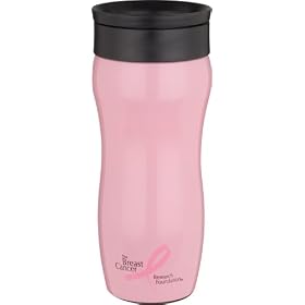 Trudeau Sablier 16-Ounce Tumbler, Breast Cancer Research Foundation Pink