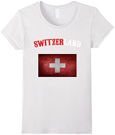 Women's Eurocup 2016 Soccer Switzerland T-Shirt Vintage Medium White