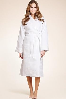 Pure Cotton Plain Waffle Dressing Gown