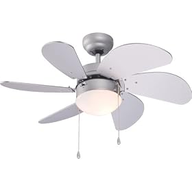 Sierra 30" 6 Blade Ceiling Fan with 60W E14 Decorative Light