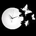 Butterfly Time Fly Wall Clock DIY Art Home Decor White