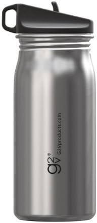 G2V 16.9-Ounce Stainless Steel Water Bottle with Flick Sports Lid with Straw by G2V