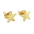 14K Gold Starfish Earrings Diamond-Cut Sea Jewelry 7mm