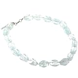 Crystal Quartz Necklace in Faceted Nugget Shape - 21x12mm, 18" Length with Extender Crystal Quartz Necklace in Faceted Nugget Shape - 21x12mm, 18" Length with Extender