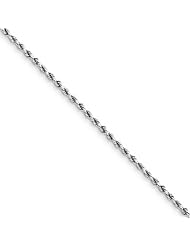 .925 Sterling Silver 1.8 mm High Polish Diamond Cut Rope Link Chain Necklace - 16" inches