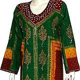 Evening Wear - Womens Caftans Dress Long Sleeve Gown Cotton Size M (kftn437)