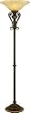 Quoizel Lorenza  72 -Inch Torchiere with Fluted Tortoise Shell Glass,Malaga finish #LZ9472ML
