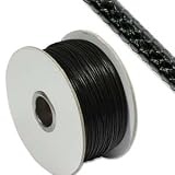 Faux Snakeskin Leather 2mm Black Round (Sold By the Yard)