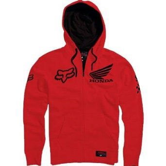 Fox Racing Mens Honda Standard Hoody Zip Sweatshirt