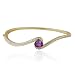 Yellow Gold Overlay Sterling Silver Amethyst & Diamond Bangle Bracelet