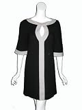 TRINA TURK Crewel Dress in Black / Platinum