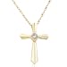 Princess Diamond Cross Pendant (HI/I1) set in 14k Yellow Gold