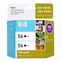 Original HP 56 Black Ink Cartridge (2-Pack) in Retail Packaging
