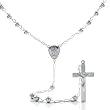 .925 Sterling Silver 5mm Rosary Necklace