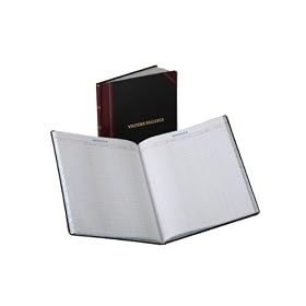 Boorum & Pease 806 Visitor register book, 150 white pages, 14-1/8 x 10-7/8, black/red cover