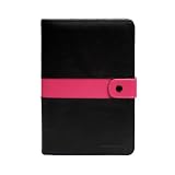 CaseCrown Mod Flip Genuine Leather Amazon Kindle 2 / Kindle International Organizer Case (Black/Fuschia)