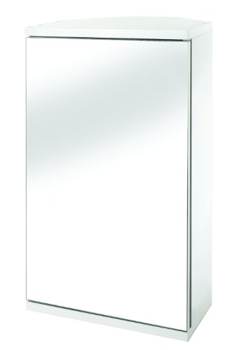 Croydex Spiegel-Eckschrank mit T&uuml;r, MDF, FSC-zertifiziert, wei&szlig;