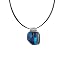Necklace / Pendant - XP-21 - Genuine Handmade Dichroic Glass Pendant Hung on a 16" Stainless Steel Royal Blue Colored Multi-Strand Cord + 2" Extension Chain ~ .925 Sterling Silver