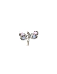 Sterling Silver Marcasite and Mother of Pearl CZ Butterfly Pin
