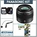 Panasonic 25mm f/1.4 Leica DG Summilux Aspherical Lens for Micro 4/3 System - Bundle - with Tiffen 46mm Photo Essentials Filter Kit, Lens Cap Leash, Professional Lens Cleaning Kit
