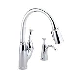 Delta 989-SD Allora Single-Handle Pulldown Kitchen Faucet with Soap Dispenser, Chrome