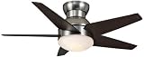 Casablanca Fans C35G45H 44" Isotope Contemporary Flush Mount Nickel Ceiling Fan w/ Light & Remote