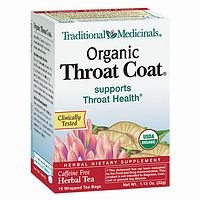 Traditional Medicinals Herbal Teas, Organic Throat Coat, 16 Tea Bags (Pack of 3)