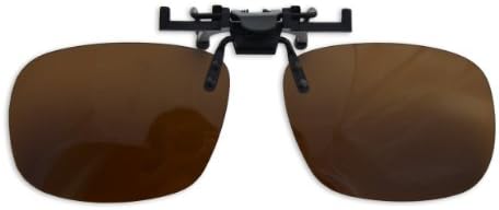 Cool Dark Brown Polarized Clip-on Flip up Plastic Sunglasses Lenses Glasses Outdoor Driving Fishing 135x43mm Fashion